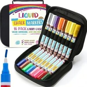 16 Vibrant Chalk Markers with Case